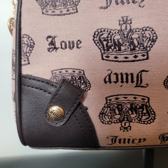 Juicy Couture Light Pink & Brown Trim Crossbody Satchel Bag - Picture 14 of 16
